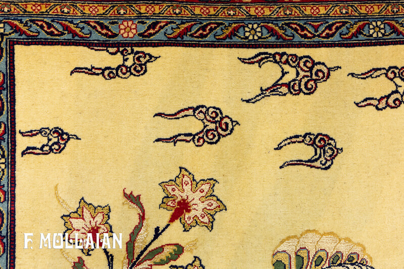 Tappeto Figurativo Persiano Antico Misto Seta Kashan n°:55547863